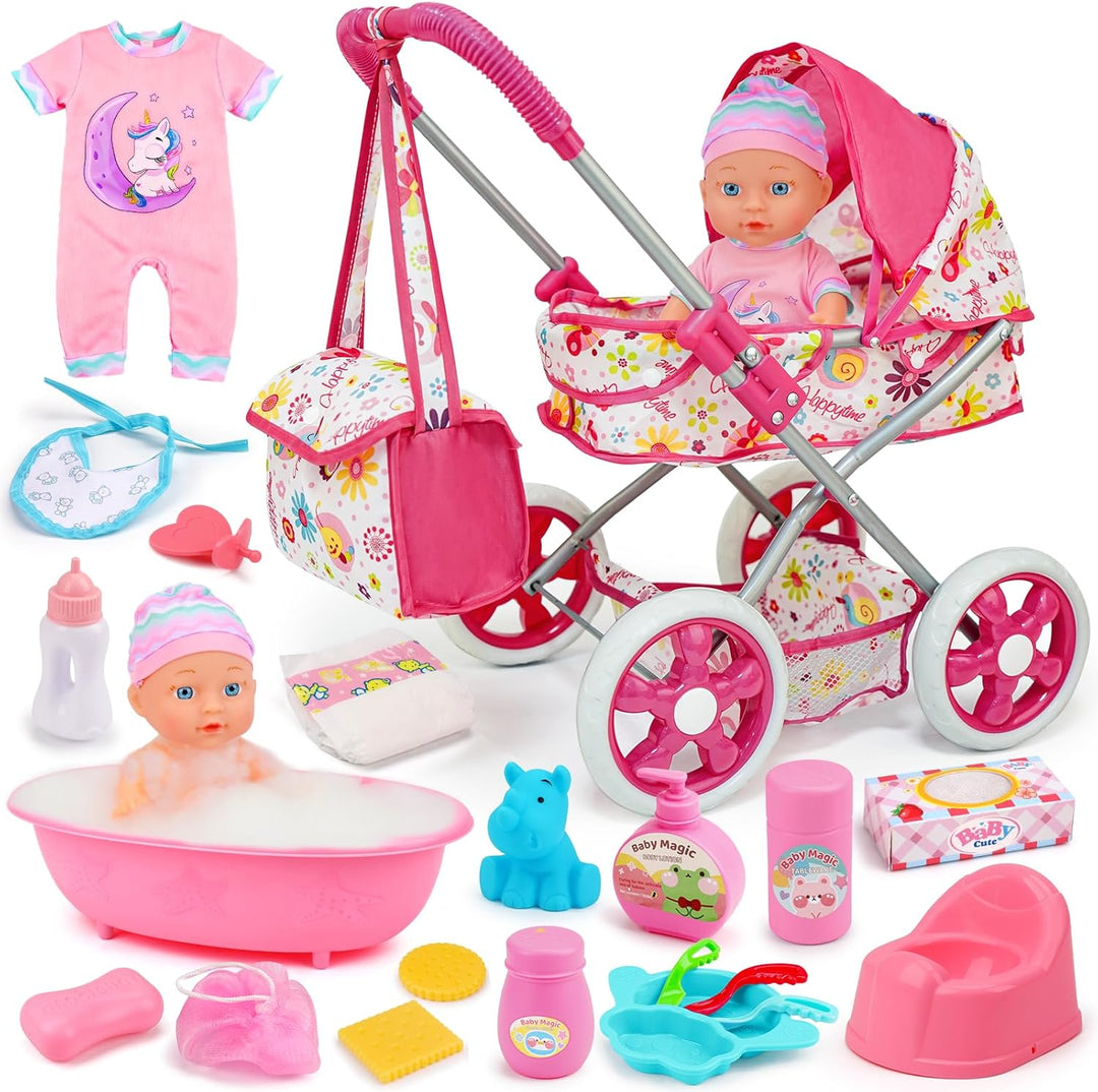 Baby Doll Care & Stroller Set